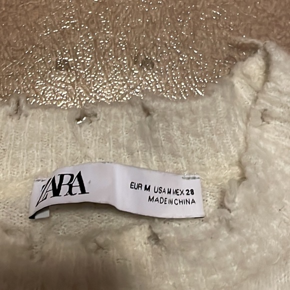 Zara white knit sweater with rigid edges - Picture 2 of 3